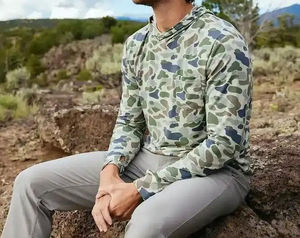 Camisa de Pesca de Manga Larga para Hombre, Diseño de Peces Azules, 100% Poliéster, Última Moda, Fabricación Personalizada, Precio de Fábrica - Product Image 3