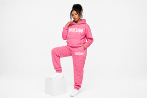 Ensemble sweat à capuche et jogging surdimensionné imprimé léopard personnalisé pour femme – Survêtement streetwear en molleton premium imprimé guépard pour femme - Product Image 2