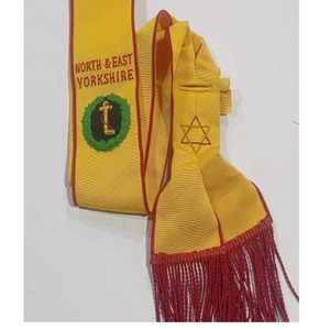 Faja Masónica Bordada a Mano, Faja de la Estrella del Este OES, Cinco Diseños de Logotipos para Cuello de Grado 4 del Rito Escocés, Disponibles para 2026 - Product Image 2