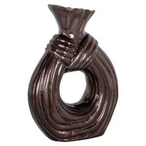 Jarrón de Mesa de Bronce Contemporáneo de Lujo, Hecho a Mano, Forma Ovalada, 25 cm de Altura, Pieza de Arte Decorativa - Product Image 3