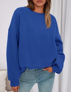 Sudadera de cuello redondo de moda para mujer, top de forro polar oversize, proveedor mayorista de moda de otoño - Product Image 6