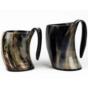 Nouveauté : Tasse à bière en corne naturelle, écologique, imperméable, artisanale, décorative, avec impression de logo personnalisée - Product Image 4