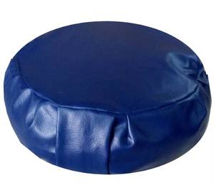 Coussin Zafu rond de méditation en coton biologique écologique avec plis et remplissage de blé Buck disponible - Product Image 1