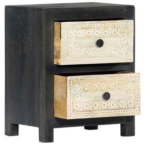 Mesitas de Noche de Madera de Mango Maciza y MDF en Gris y Natural - Product Image 2