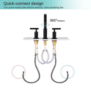 Rubinetto per Lavabo da Bagno da 8 Pollici con Scarico Pop-Up, Rubinetti per Vasca e Doccia - Product Image 5