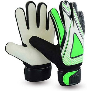 Econex Sports Football Goalkeeper Gloves Full Finger Green <b>Black</b> PU Leather <b>Hook</b> and Loop Closure Unisex Breathable Non Slip - Product Image 1