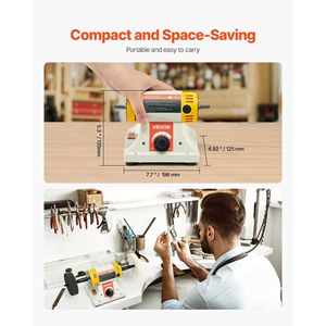 Pulidora de Banco de 1/2 HP, 0-8000 RPM, Máquina de Pulir Metal con Rueda de Tela de 4 Pulgadas, Pulidora de 3 Pulgadas para Metal - Product Image 6