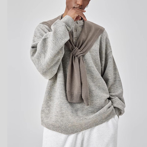 Suéter Henley Clásico para Hombre con Cuello de Botones, Manga Larga, Tejido Suave, Cálido, Informal, para Invierno, OEM, ODM, Venta al Por Mayor - Product Image 4