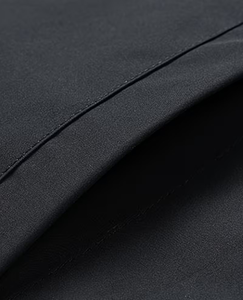 Men's Black Bomber Jacket Striped Canvas Single Button Closure Stand Collar Casual Windproof Polyester Winter Wear OEM Service - Product Image 6