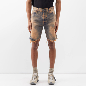 Shorts en jean pour hommes 2026, style urbain, taille élastique, haute qualité, délavés, broderie personnalisée, effet usé, vente en gros pour l'été - Product Image 1