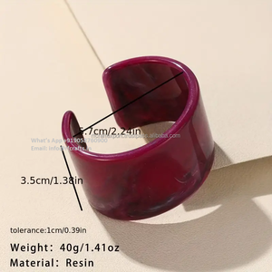 กำไลข้อมืออะคริลิคเรซิ่นแบบเรียบเครื่องประดับมือสร้างสรรค์สำหรับงานปาร์ตี้แฟชั่น - Product Image 4