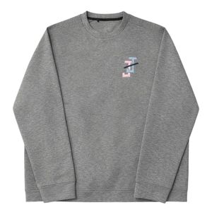 Sweat-shirt à col rond gris brodé pour homme, en molleton doux, à manches longues, décontracté, vêtement d'hiver tendance - Product Image 1