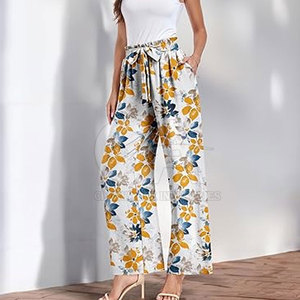 Pantalon d'été personnalisé pour femme, coupe ample et large, OEM ODM, respirant, décontracté, style streetwear - Product Image 2