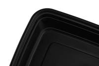 Boîte alimentaire rectangulaire en plastique avec couvercle, compartiment unique, sans BPA, design simple, portable, 58 oz