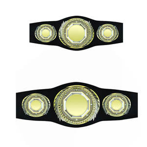 Cinturón de Lucha Deportivo Personalizado con Diseño Luminoso de Neón, Hebilla Dorada y Correa de PU Negra para un Diseño Personalizado - Product Image 3