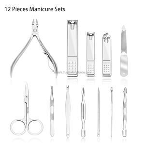 Ensemble professionnel de coupe-ongles pour manucure et pédicure 7 en 1, 12 pièces avec étui de voyage luxueux noir - Product Image 2