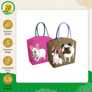 Venta al por Mayor de Bolsas de Compras de Yute 100% Ecológicas de Alta Calidad con Bonito Estampado y Asa Acolchada Tejida para Uso Diario de Mujeres - Product Image 3