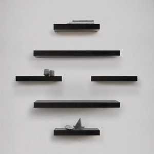 Modern Wood Interlocking Cross Floating Wall <b>Shelf</b> Single Tier <b>Adjustable</b> Non-Folding Storage Display Ledge Board Living Holder - Product Image 2