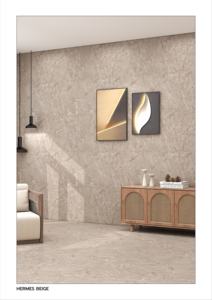 Solución de suelo de porcelana mate con diseño de tallado técnico de 60x60 cm que ofrece una superficie con tacto esculpido y un piso interior contemporáneo. - Product Image 2