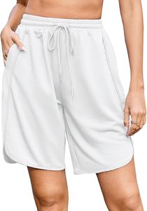 Shorts Deportivos de Verano para Mujer, Talla Grande, 100% Algodón, Felpa Francesa, Transpirables, con Cordón en la Cintura, Bolsillos y Estilo Urbano - Product Image 5