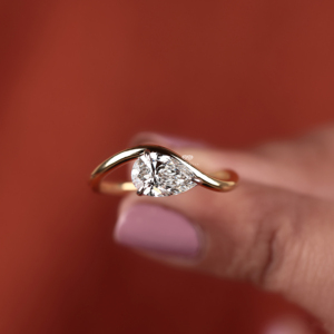 Pear Lab Grown Diamond Twisted Shank Engagement Ring 14K Gold Solitaire <b>Bridal</b> Ring Wedding Handmade Jewelry Wholesale Supplier - Product Image 6