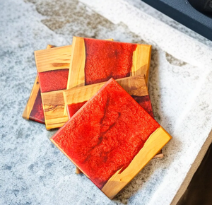 แผ่นรองแก้วไม้และเรซิ่นสีสันสวยงาม พร้อมคุณสมบัติฉนวนกันความร้อน ทำด้วยมือ ราคาถูกที่สุด - Product Image 2