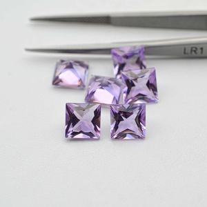 10mm naturel rose améthyste carré princesse coupe taille calibrée pierres précieuses en vrac pierres d'améthyste à facettes au Stock d'usine disponible - Product Image 2
