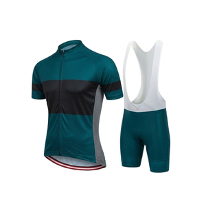 Ensemble de maillot de cyclisme haute visibilité contrastant à manches courtes, respirant, avec short à bretelles rembourré et bandes réfléchissantes - Product Image 5