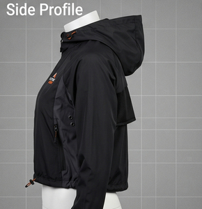 Chaqueta Cortavientos con Capucha para Mujer, Impermeable, de Alta Calidad, con Cierre, 100% Nailon y Spandex - Product Image 3