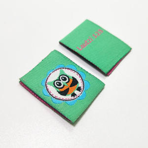 Étiquettes tissées damassées lavables personnalisées à faible MOQ avec logo, étiquettes d'entretien pour vêtements de marque, étiquettes de mariage pliables d'un côté, sacs, chaussures, drapeaux, découpe laser - Product Image 6