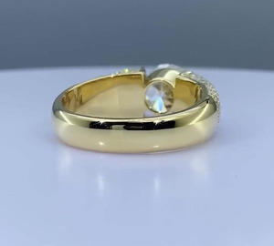 Bague de fiançailles pour homme en argent sterling 925 plaqué rhodium, sertie de moissanite en grappe, style hip-hop glacé, pavé, pour mariage et promesse - Product Image 2