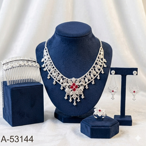 Fashion <b>Statement</b> MOLL JEWELLERS Trendy Certified Wedding Jewelry Set Gold Plated Zircon Snake Chain Necklace Matching Earrings - Product Image 6