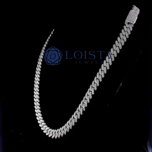 Diamond <b>Choker</b> Necklace 925 <b>Silver</b> Rhodium Plated Round Brilliant Cut Channel Setting Luxury Unisex Party Jewelry - Product Image 5