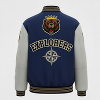 Nouvelle conception, veste en chenille unie pour homme avec broderie de lettres, style streetwear, coupe-vent, respirante, hiver