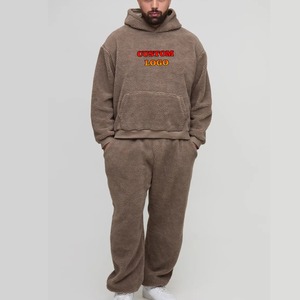 Conjunto de Sudadera con Capucha y Pantalones Deportivos para Hombre con Logotipo Personalizado, Talla Grande, Felpa, Impresión Digital OEM, 500 g/m², Transpirable, Ropa Deportiva - Product Image 1