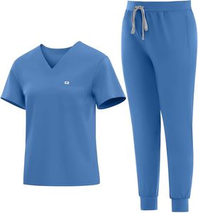 OEM Wholesale Spandex/Polyester Woven Unisex Hospital <b>Scrub</b> <b>Sets</b> with Needle Detection & Seamless Fusing 2-Piece <b>Scrub</b> <b>Set</b> - Product Image 6
