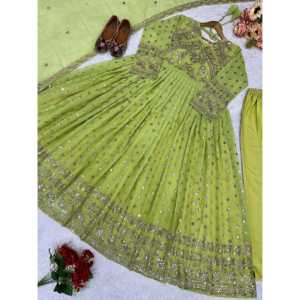 Robe et pantalon de soirée Anarkali pour femmes de créateur avec une belle Dupatta pour les occasions spéciales - Product Image 3