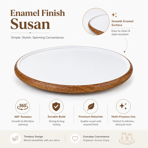 ALTAMASH CRAFT Wood Modern Wedding Dining <b>Table</b> <b>Decorative</b> Tray White Enamel Surface Abstract Minimalist Design Multi-Functional - Product Image 2