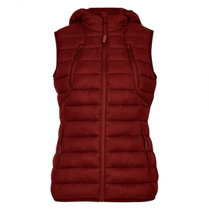 Gilet matelassé imperméable en toile noire à capuche pour homme, fermeture éclair, coupe-vent, veste d'hiver décontractée, coupe ajustée, couleur unie, polyester - Product Image 5