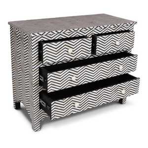 Meuble commode en os incrusté avec plusieurs compartiments de rangement et finition luxueuse, provenant d'Inde - Product Image 2