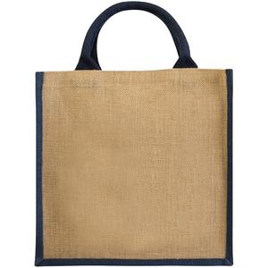 Venta al por mayor de bolsa de lino reutilizable ecológica con logotipo personalizado impreso Natural plegable yute arpillera embalaje bolsa de la compra barata - Product Image 1