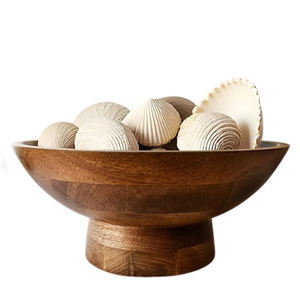 Bol en bois éco-responsable fait main avec coquillages, style américain, minimalistes, décoratifs, pour la maison et les fêtes - Product Image 1