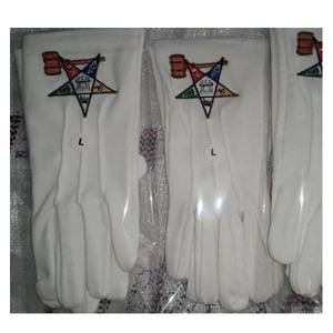 Masonic Regalia 32 Degree Machine Embroidered Cotton Gloves Pair Embroidery 4 logos make it designs and style Hot Sales 2026 - Product Image 4