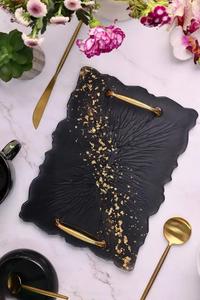 Bandeja Decorativa de Resina con Patrón de Mármol, Forma Ovalada Contemporánea, Multifuncional - Product Image 6