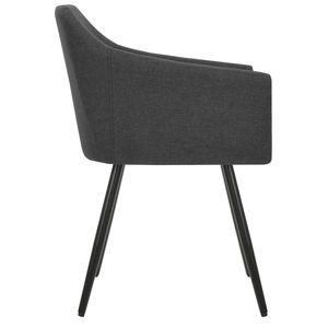 Set di 4 Sedie da Pranzo Grigio Scuro in Tessuto 100% Poliestere con Struttura in Metallo - Product Image 4