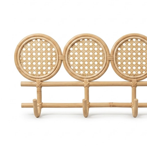 Hot Selling Rattan Wall Mounted Cloth Hat <b>Key</b> Hook Handmade Circle Coat <b>Hanger</b> for Wholesale Vietnam Factory - Product Image 2