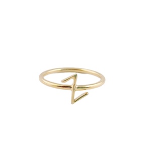 Anillo de Plata de Ley 925 con Letra “Z” Chapado en Oro Hecho a Mano – Anillo Ajustable - Product Image 1