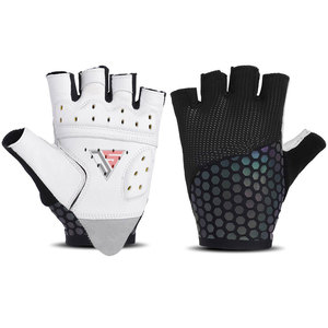Gants de cyclisme d'extérieur en tissu polyester extensible, cuir, simili cuir, coupe-vent, antidérapants et résistants à l'usure - Product Image 1