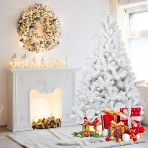 Árbol de Navidad Artificial de Pino de 1.8 m con Ramas Articuladas, Acabado Blanco, para Decoración Navideña en Interiores y Exteriores - Product Image 5