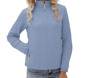 Chaqueta Softshell para Mujer, 100% Poliéster, Cuello Alto, Cierre de Cremallera, Resistente al Viento, Color Sólido, Corte Regular, Ropa de Otoño para Exteriores, ¡Oferta! - Product Image 2